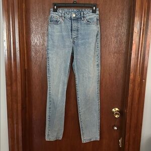 H&M Denim Mom Jeans with button fly.
